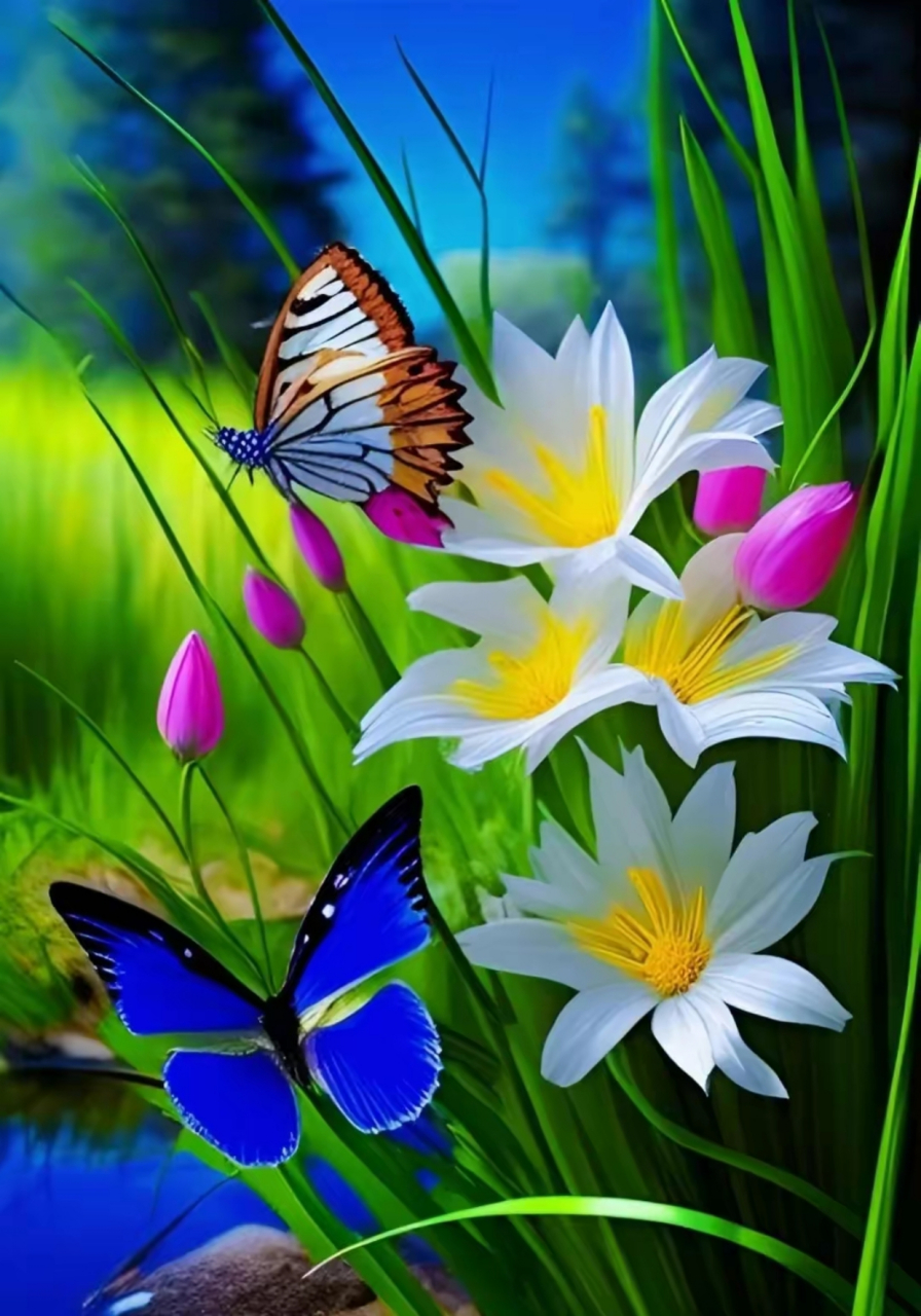 蝴蝶在花丛中飞舞