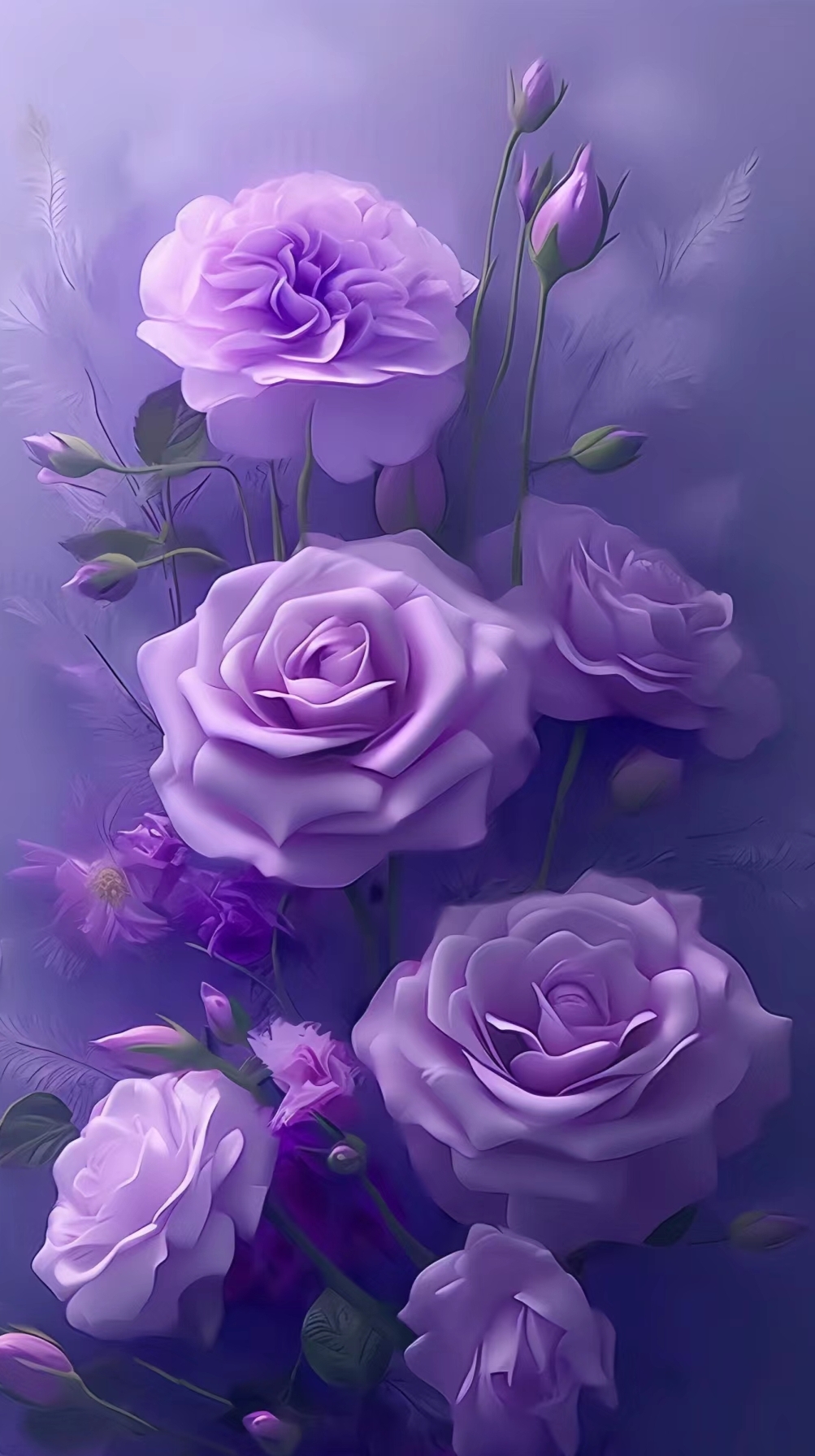 紫色浪漫主题壁纸分享#ai绘画# #花卉# #壁纸