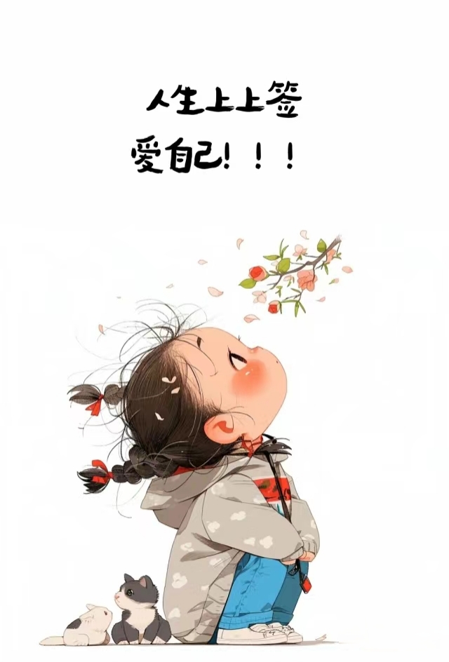 爱自己,乐观积极,必定风生水起#人生感悟# #ai绘画# #治愈系