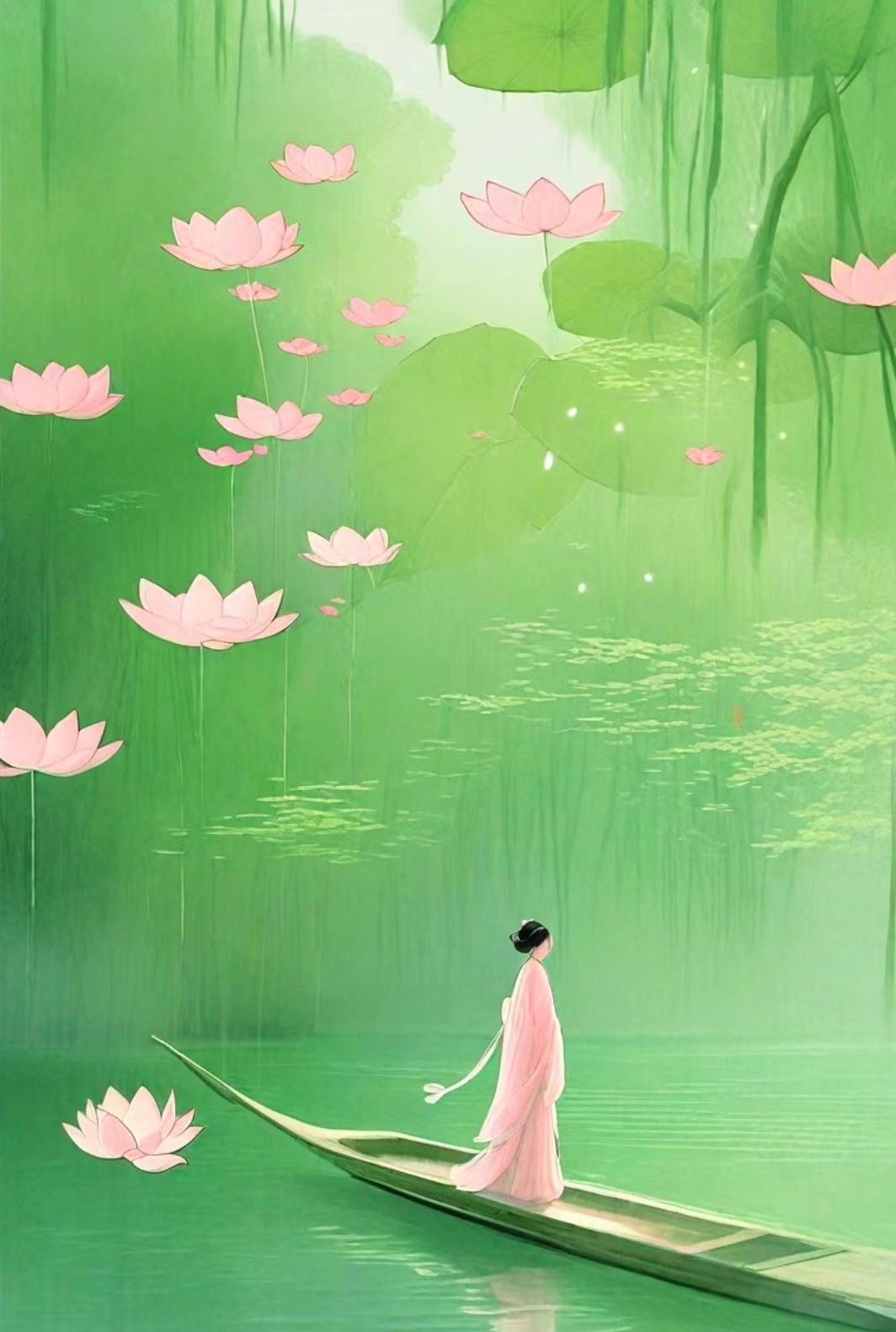 古诗词# #ai绘画# #荷花# #国风