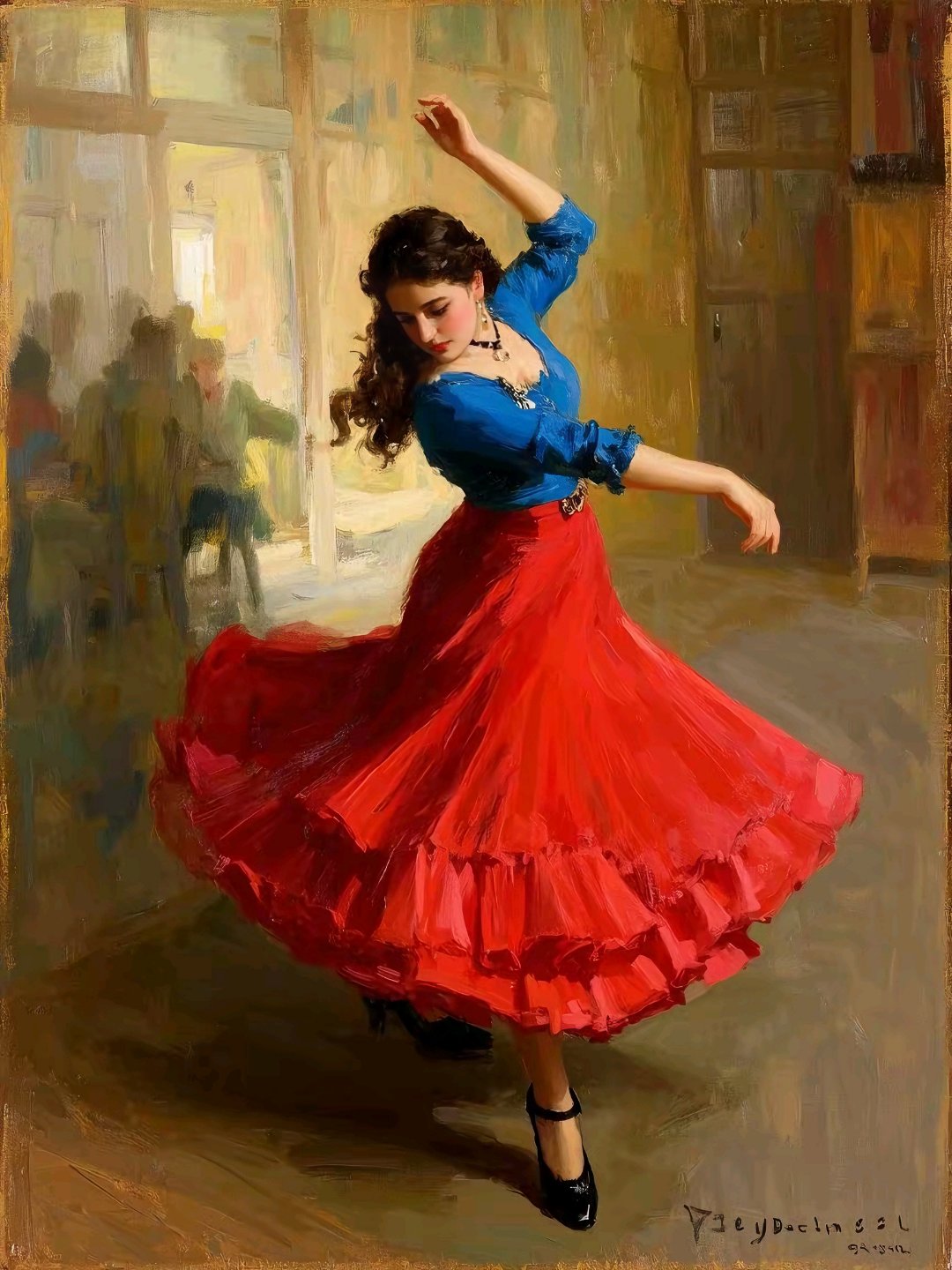 印象派油画《吉普赛女郎》