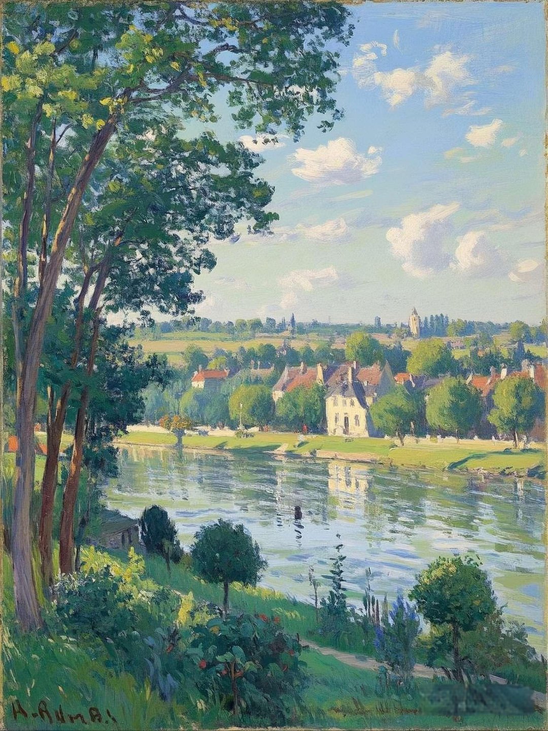 印象派油画《罗纳河谷》