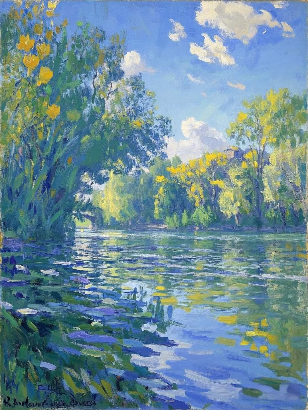 印象派油画《罗纳河谷》