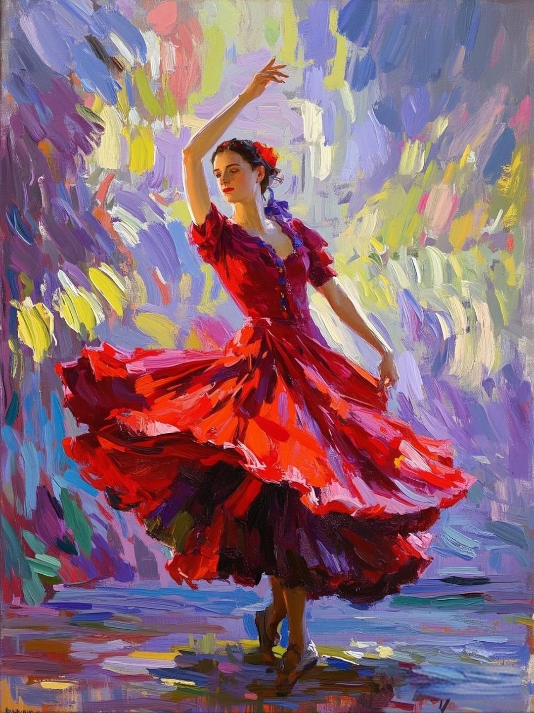 印象派油画《吉普赛女郎》