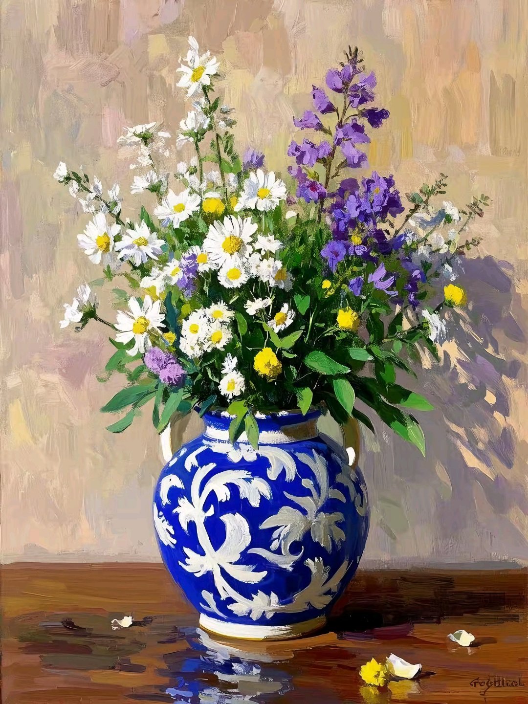 油画《青花瓷》