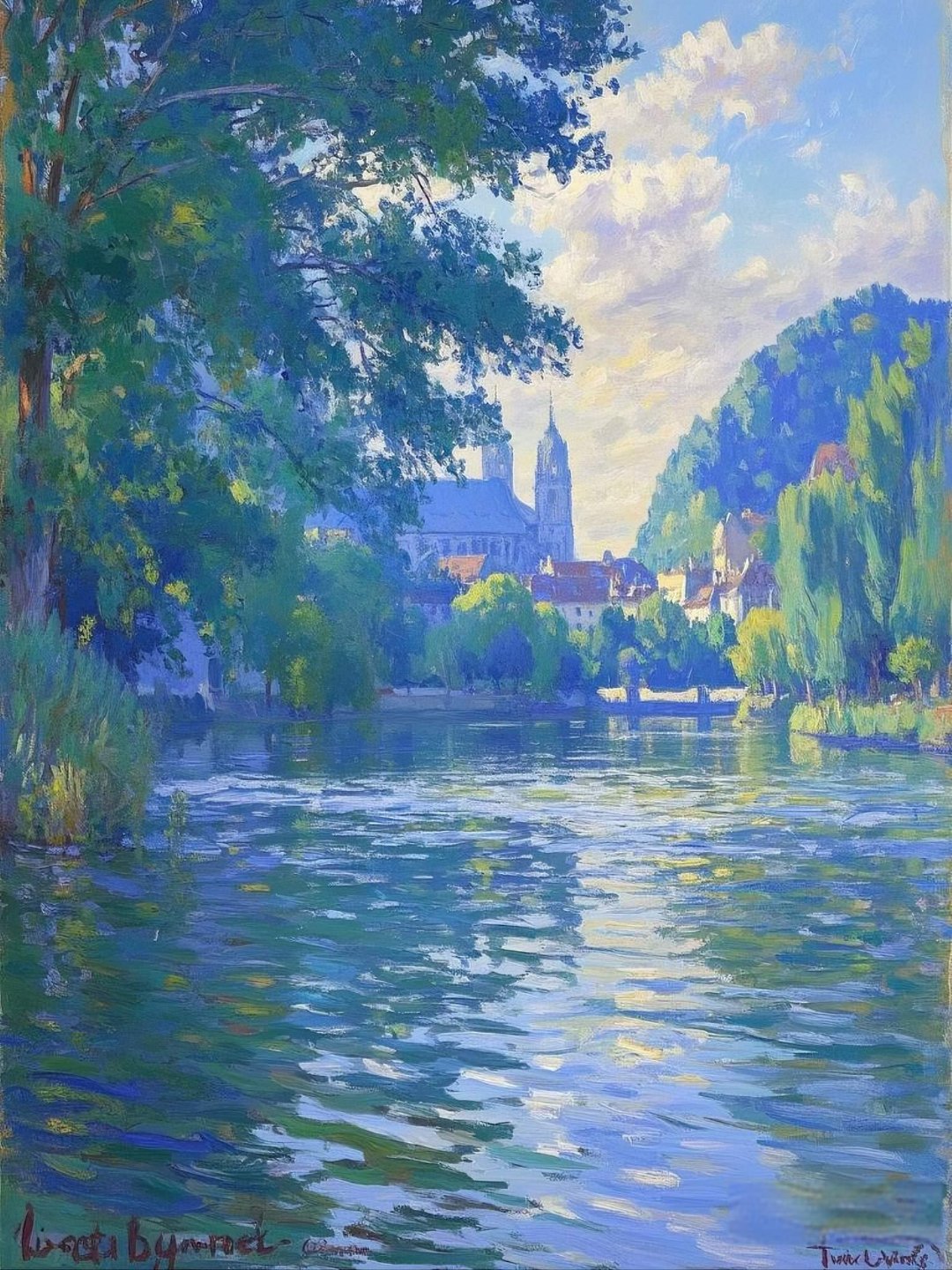 印象派油画《罗纳河谷》