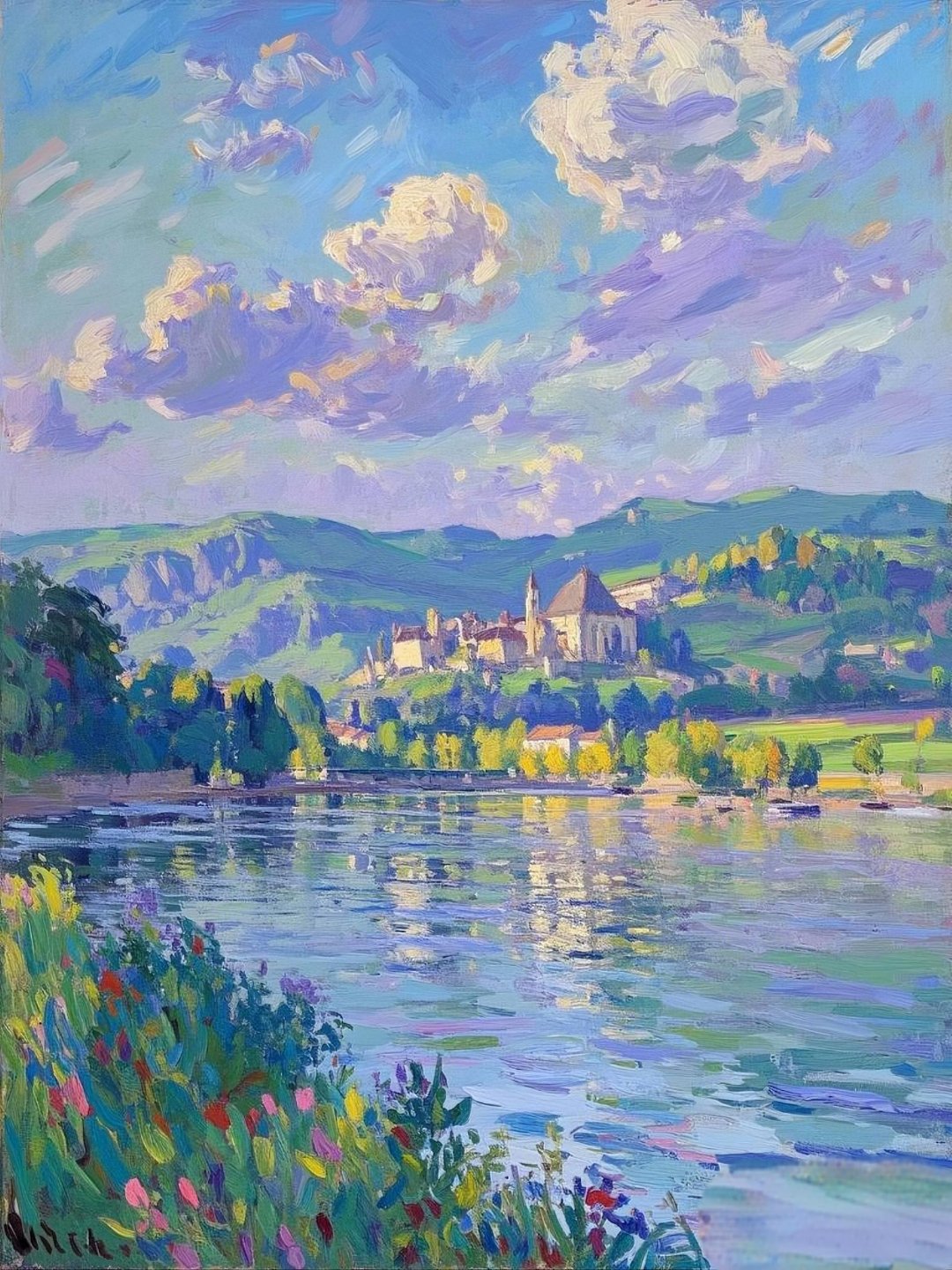 印象派油画《罗纳河谷》