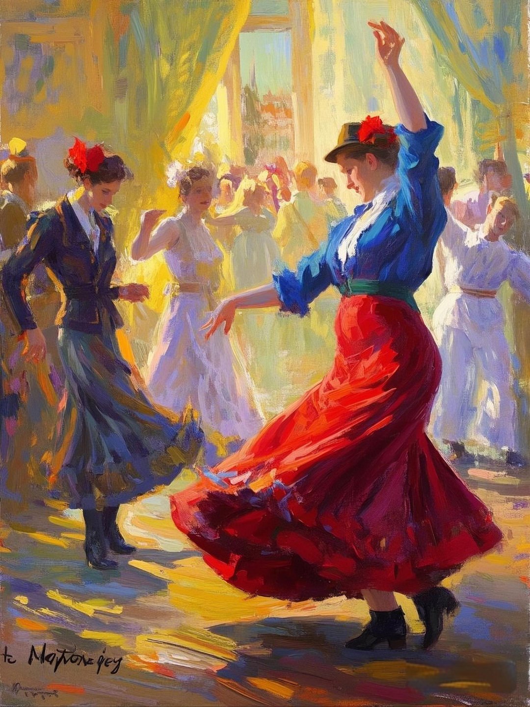 印象派油画《吉普赛女郎》
