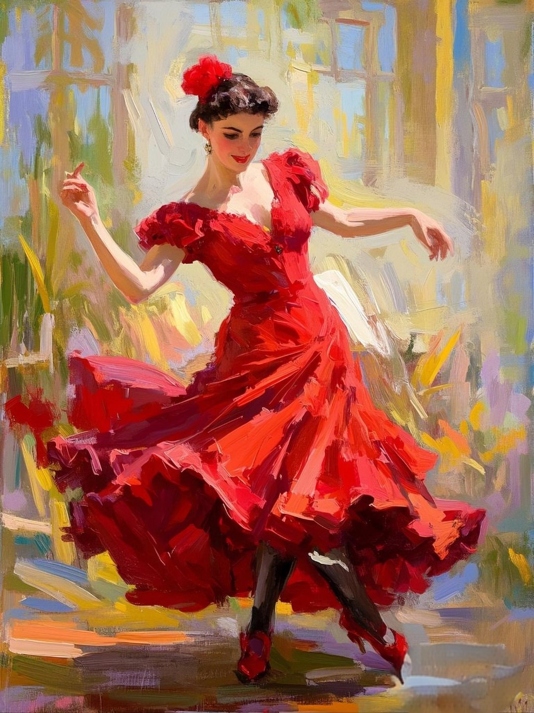 印象派油画《吉普赛女郎》