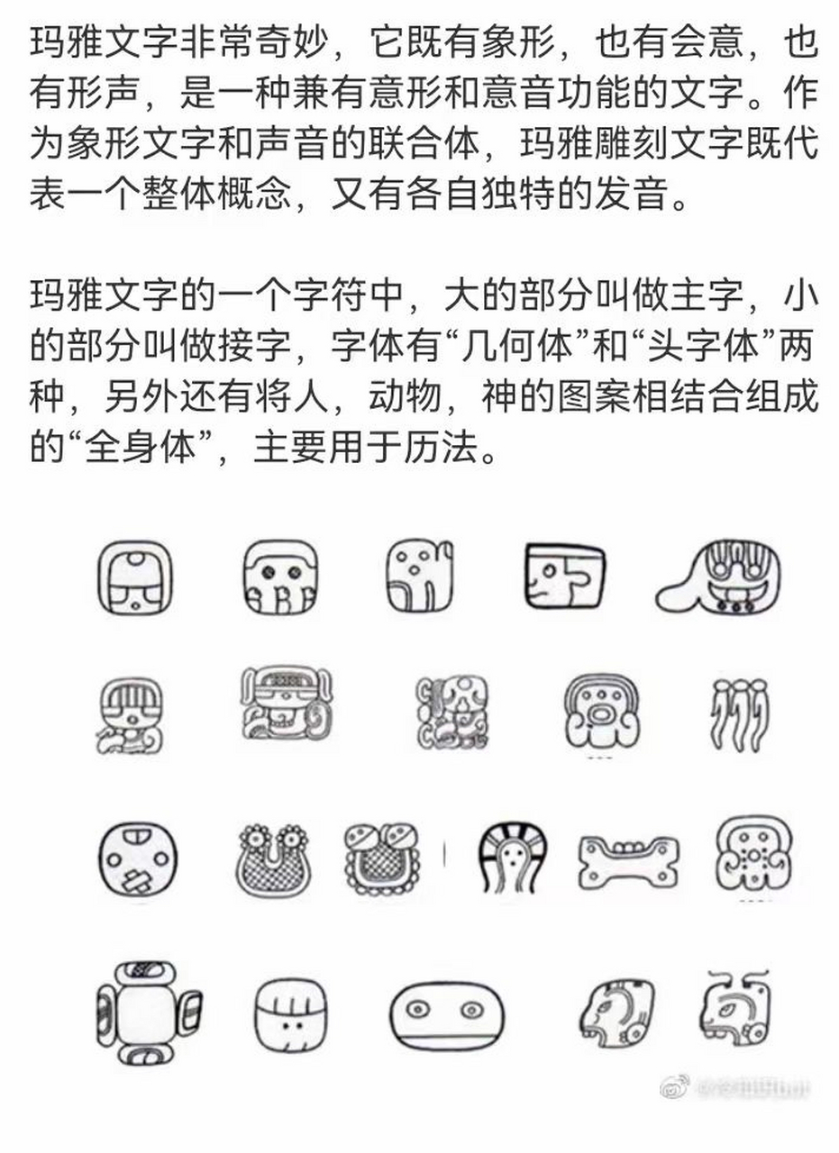 玛雅文字对照表图片