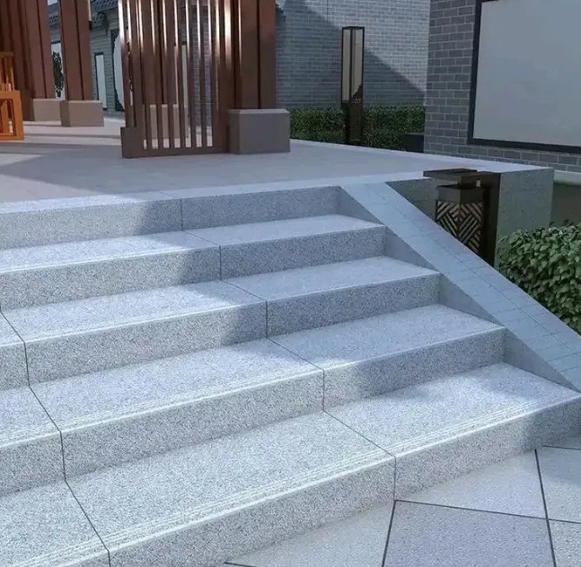 今年正月我去娘家二哥家拜年,一到他家门口,就被新屋前的台阶吸引住了