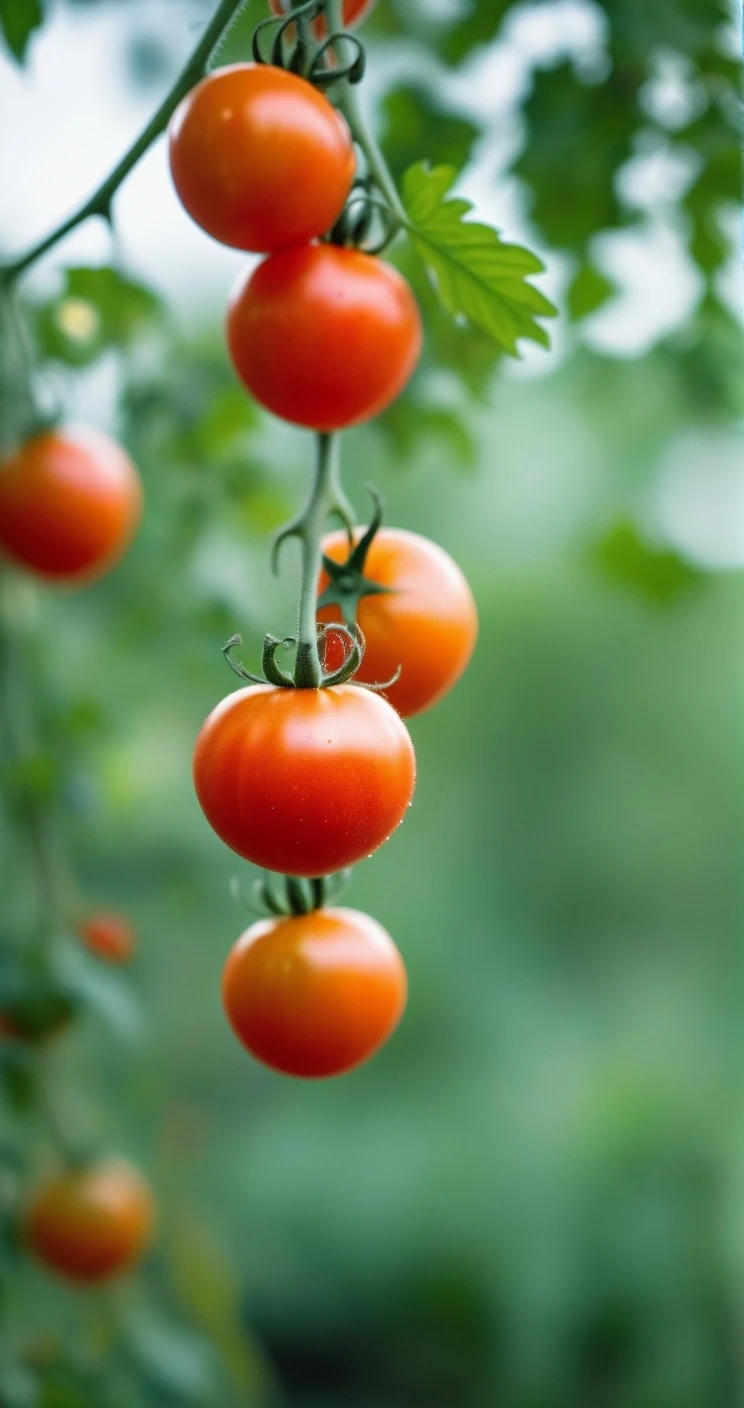 鲜红的番茄挂满枝头,等待着丰收的时刻