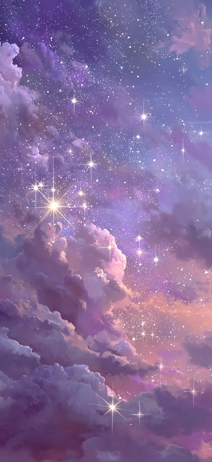 天空洒满了粉紫色的温柔,仿佛整个世界都融化在了这梦幻的色彩里