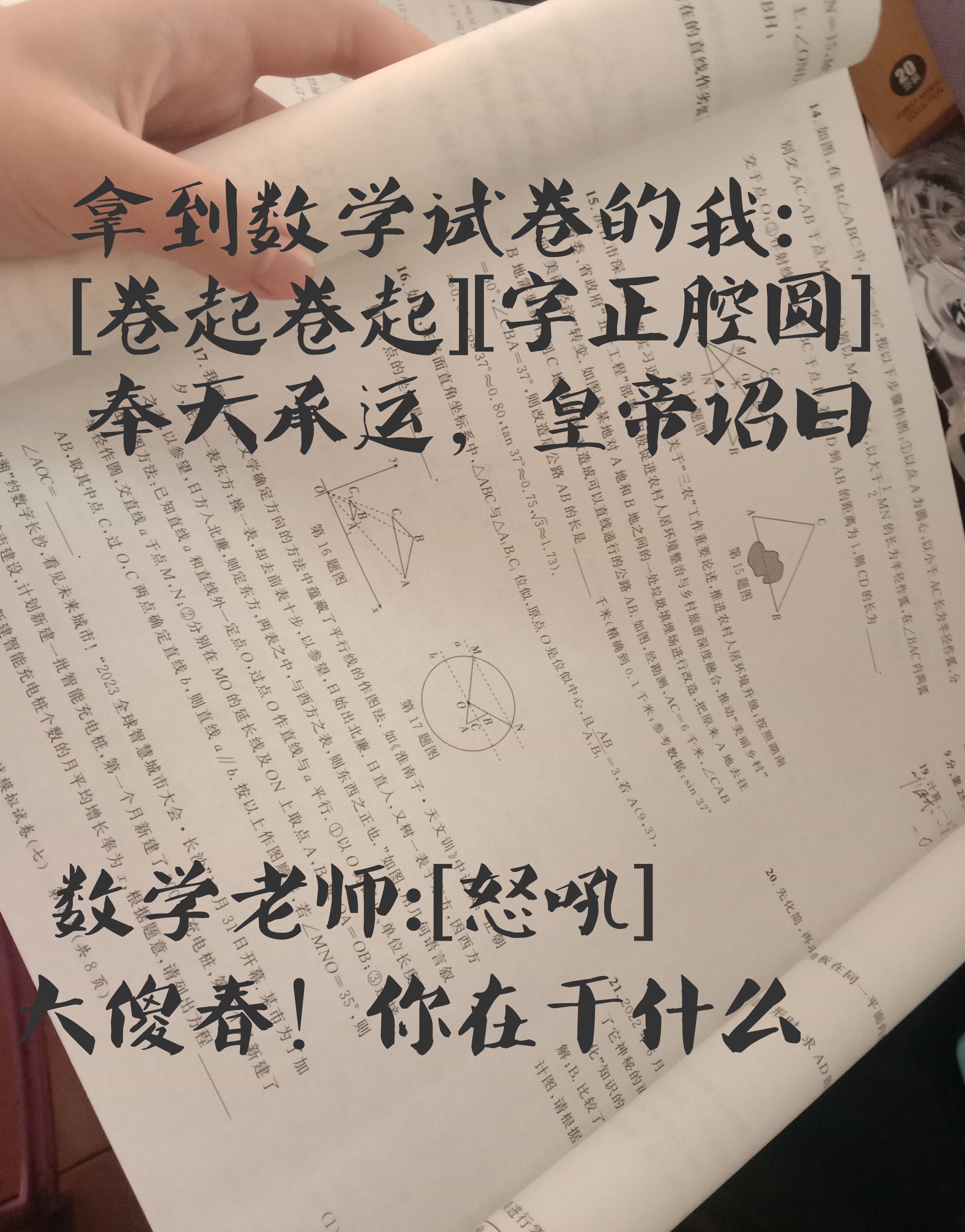 鸡肉卷儿?内卷儿? 我 两卷数学卷儿