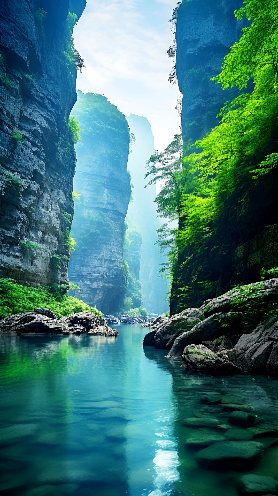 重庆四季好风光#巫峡景区 探索未知的宁静之河,河水清澈如蓝宝石