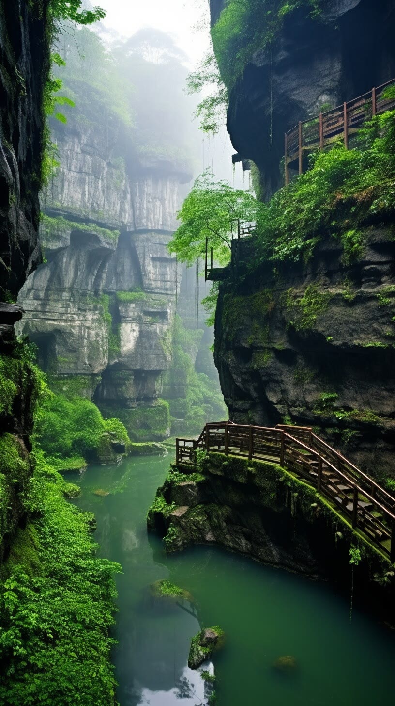 重庆四季好风光#武隆天坑风景区. 位于重庆市武隆区南部.