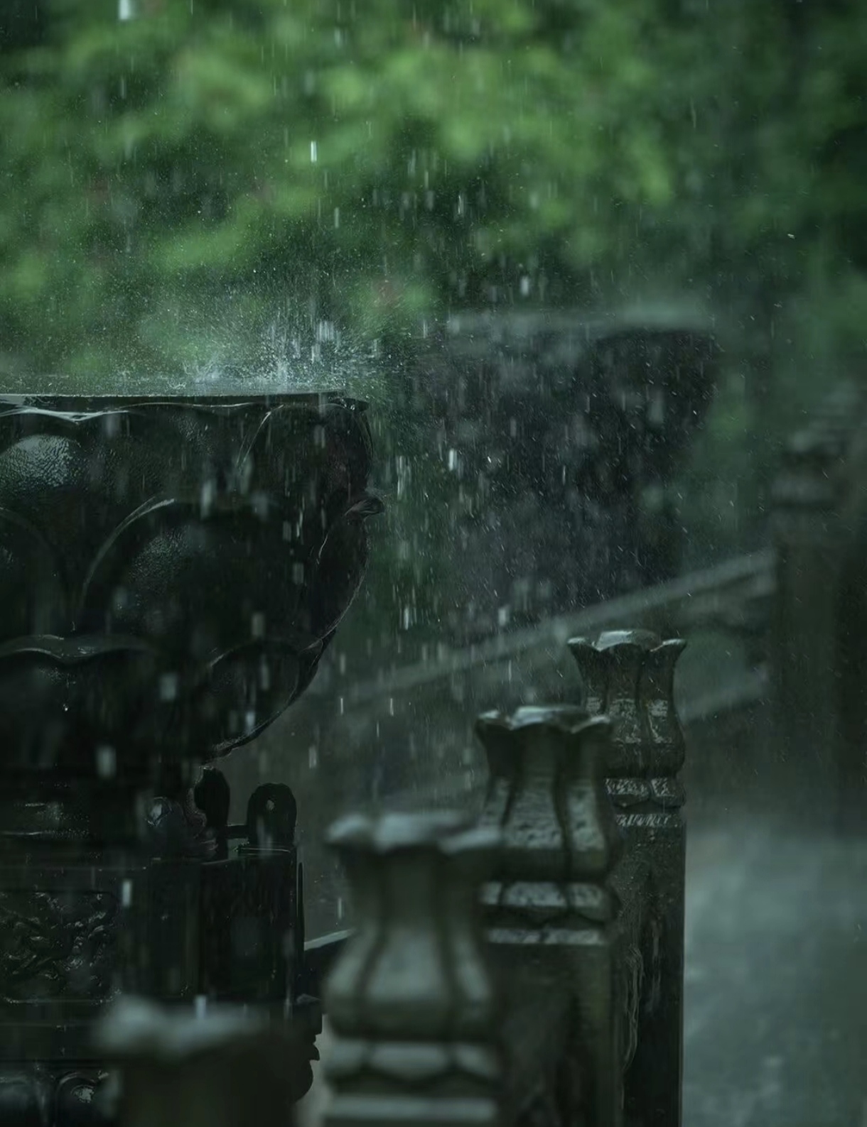 壮年听雨客舟中,江阔云低断雁叫西风. 而今听雨僧庐下,鬓已星星也