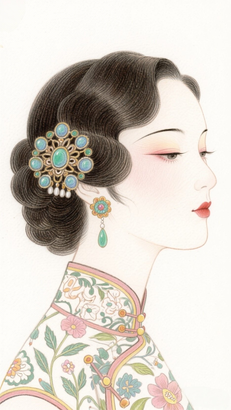 仿佛从古风画卷中走出,让人不禁想起了那句:旗袍美人