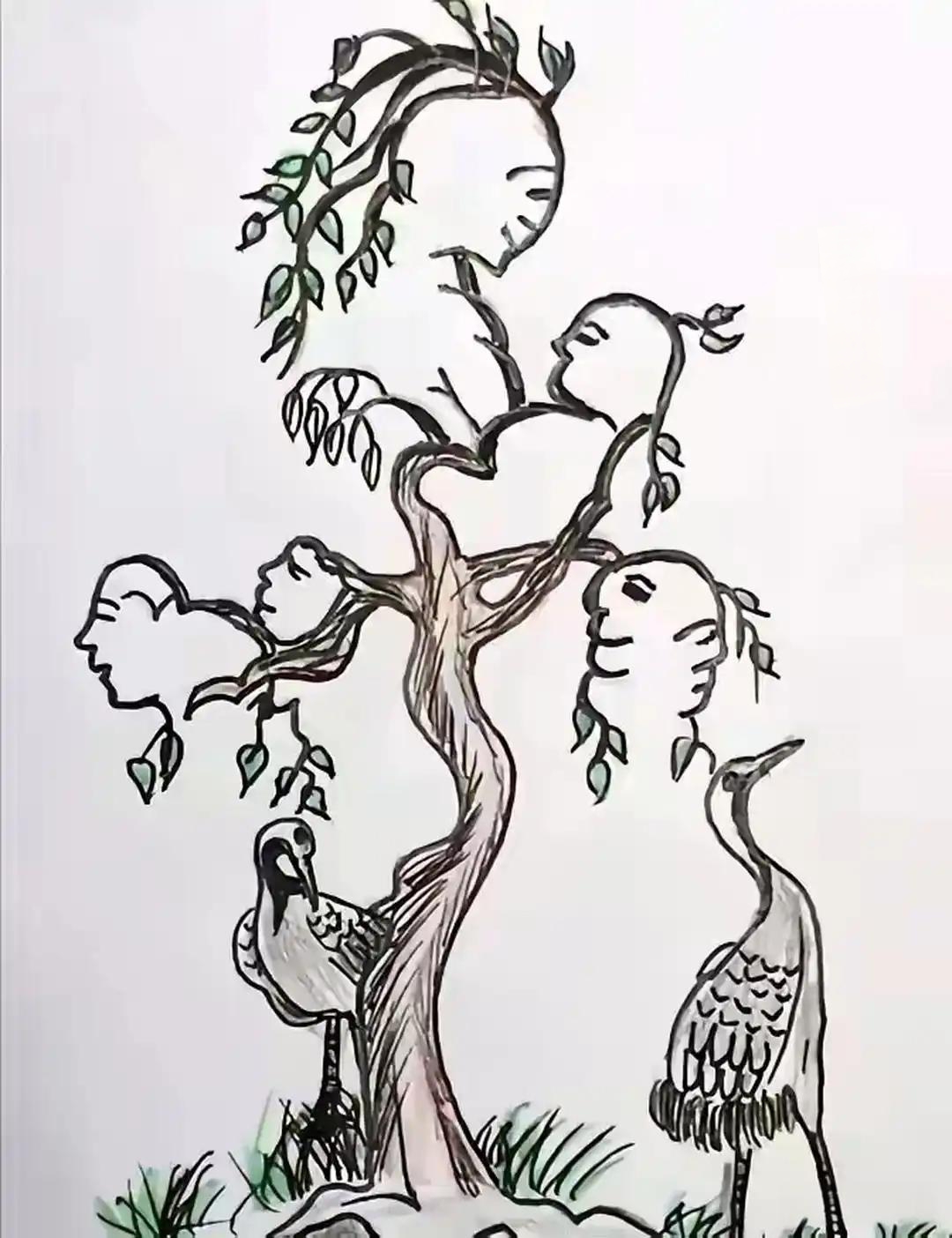 眼前这幅图看似平平无奇,实则暗藏玄机,足足藏着10张人脸!