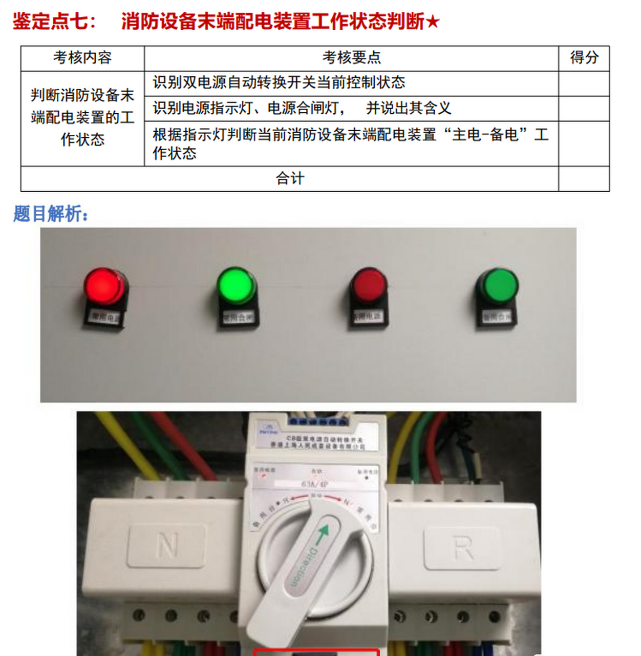 1,打開末端配電箱的櫃門,識別雙電源自動轉換開關當前控制狀態(自動