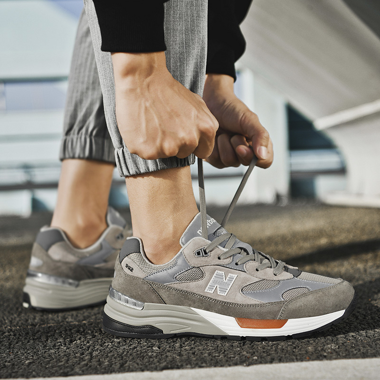 日常穿搭# #运动鞋# 新百伦酷跑992橄揽绿早秋新配色