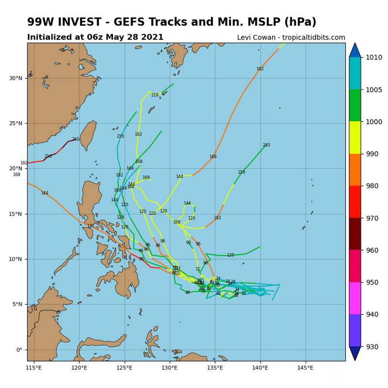 西太平洋5月28日简要分析 今天是2021年5月28日,位于西太平洋的洋面上