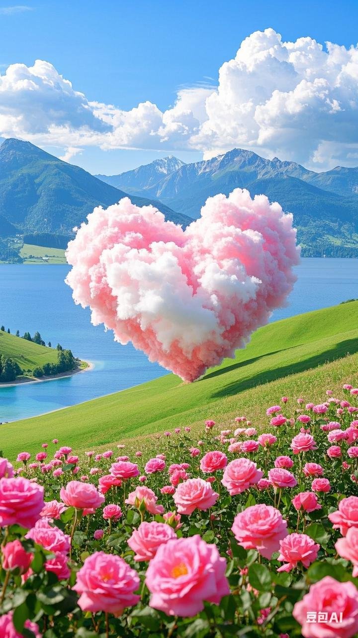 哇,这 up 主送的爱心云也太可爱了吧!