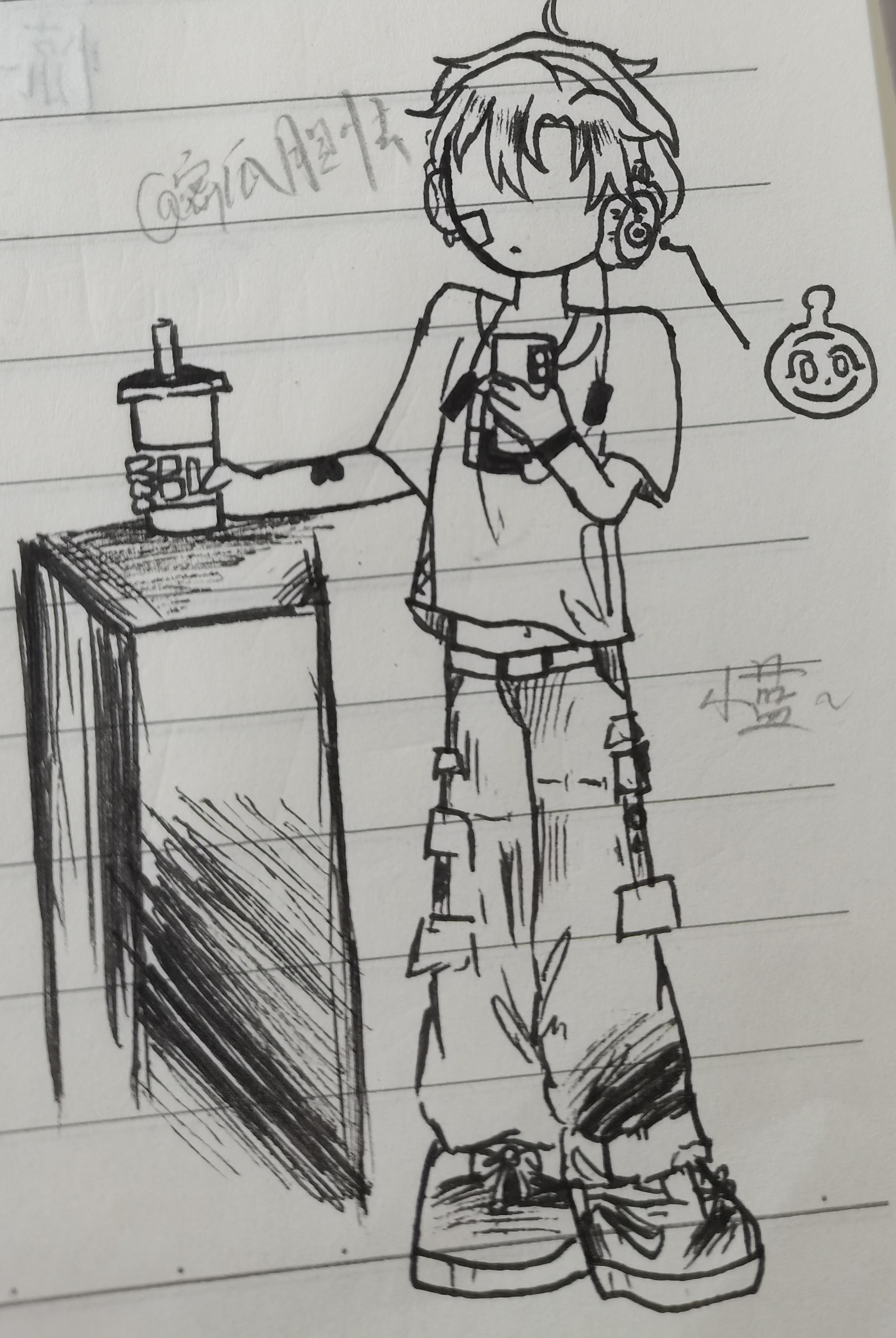 手绘:蛋仔小粉小蓝拟人 (作者画了三个小细节,有哪些火眼金睛的宝子能