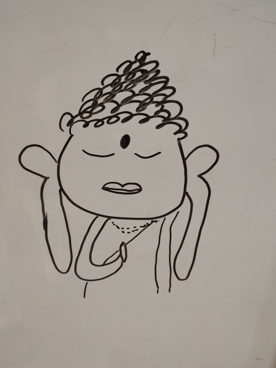 脸上挂着慈祥的微笑,目光平静而安详,慈悲,智慧,庄严,神圣的人物.[哟]