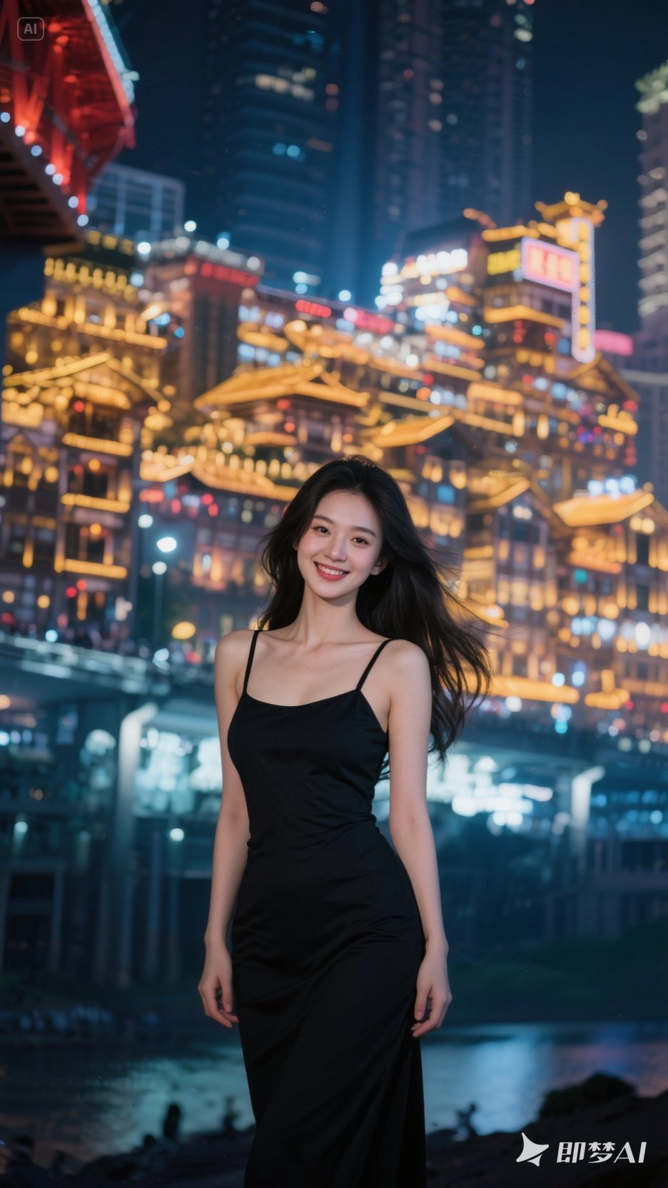 重庆洪崖洞夜景流光溢彩