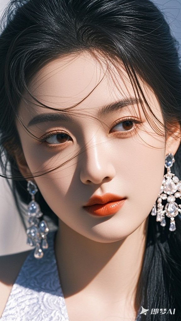 凌乱发丝添朦胧感,美人痣点邪魅