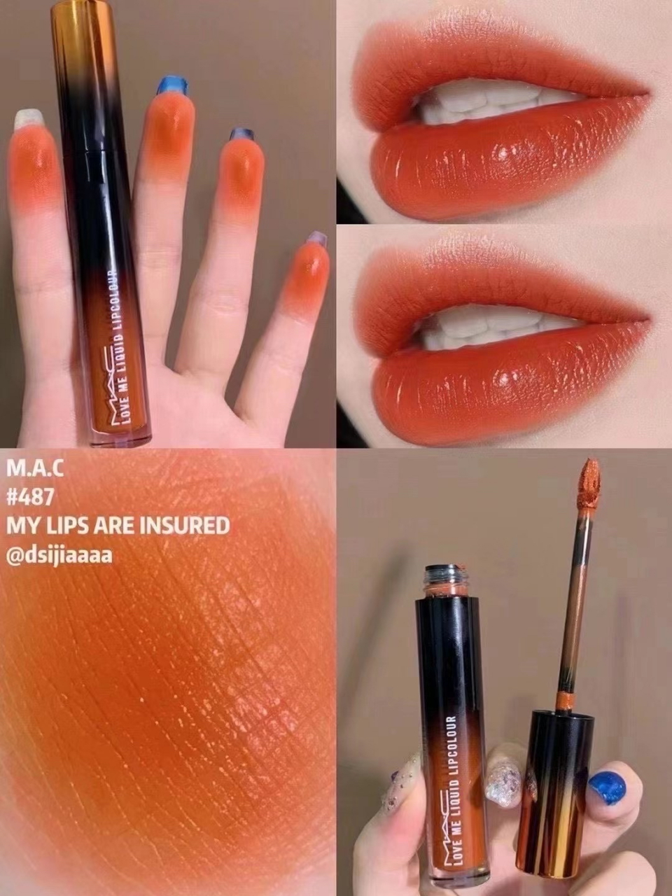 mac丘比特唇釉#487甜橘上瘾mylipsareinsured这支真的又甜又奶啊一支