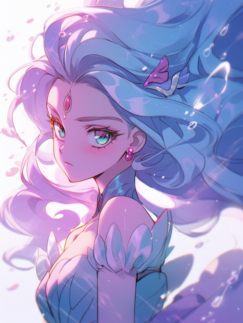 她的眼睛像深邃的宇宙,闪烁着梦幻的光芒.