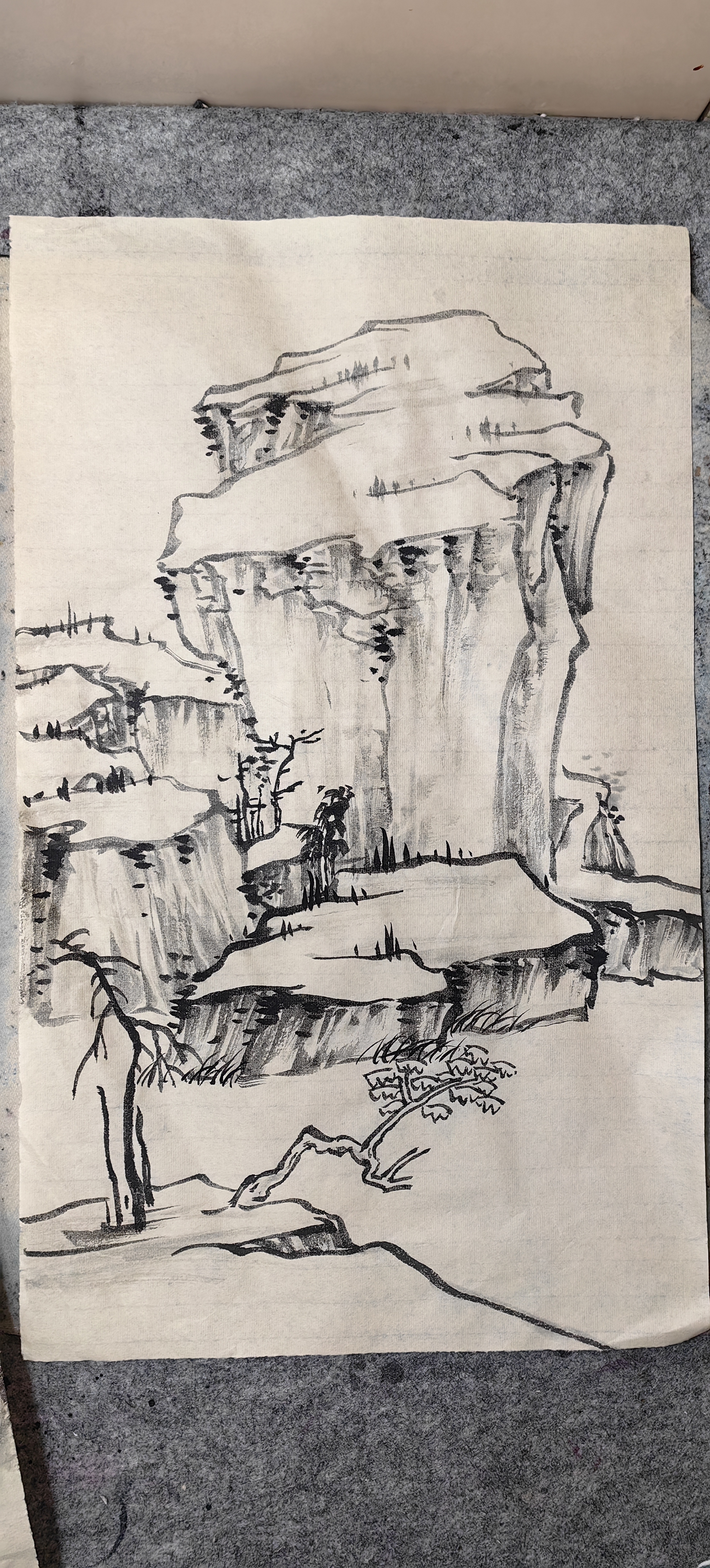 山水画临摹作品水墨画