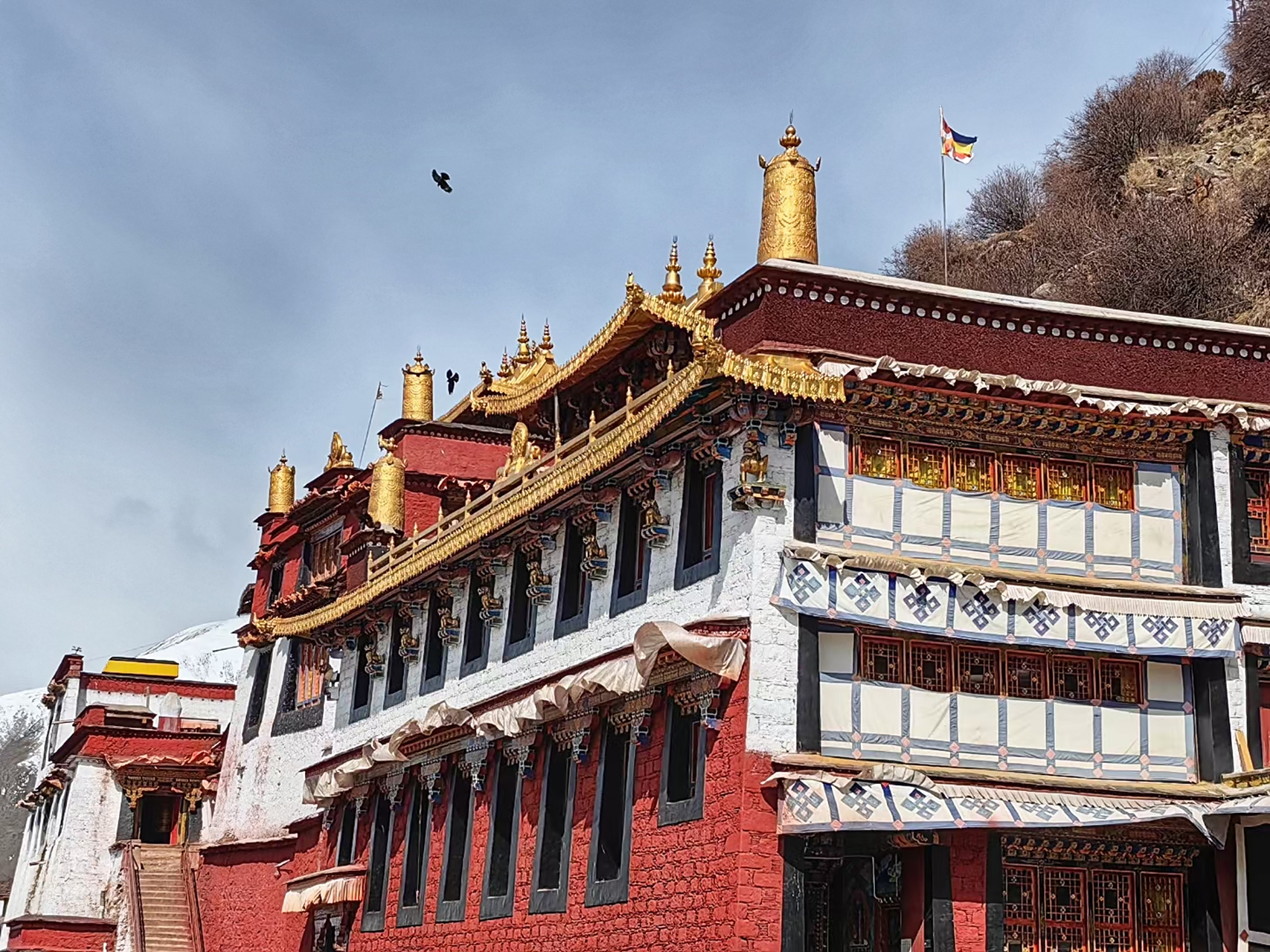 直贡梯寺全名"直贡梯密严刹土菩提洲园",是直贡噶举派的庭祖,在藏传