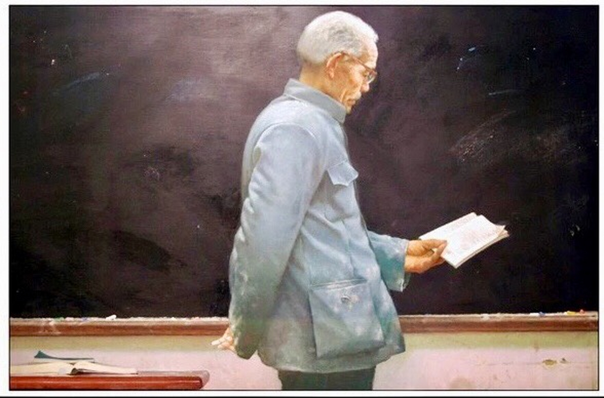 《粉笔生涯》曹新林,1984年作,180*90厘米.