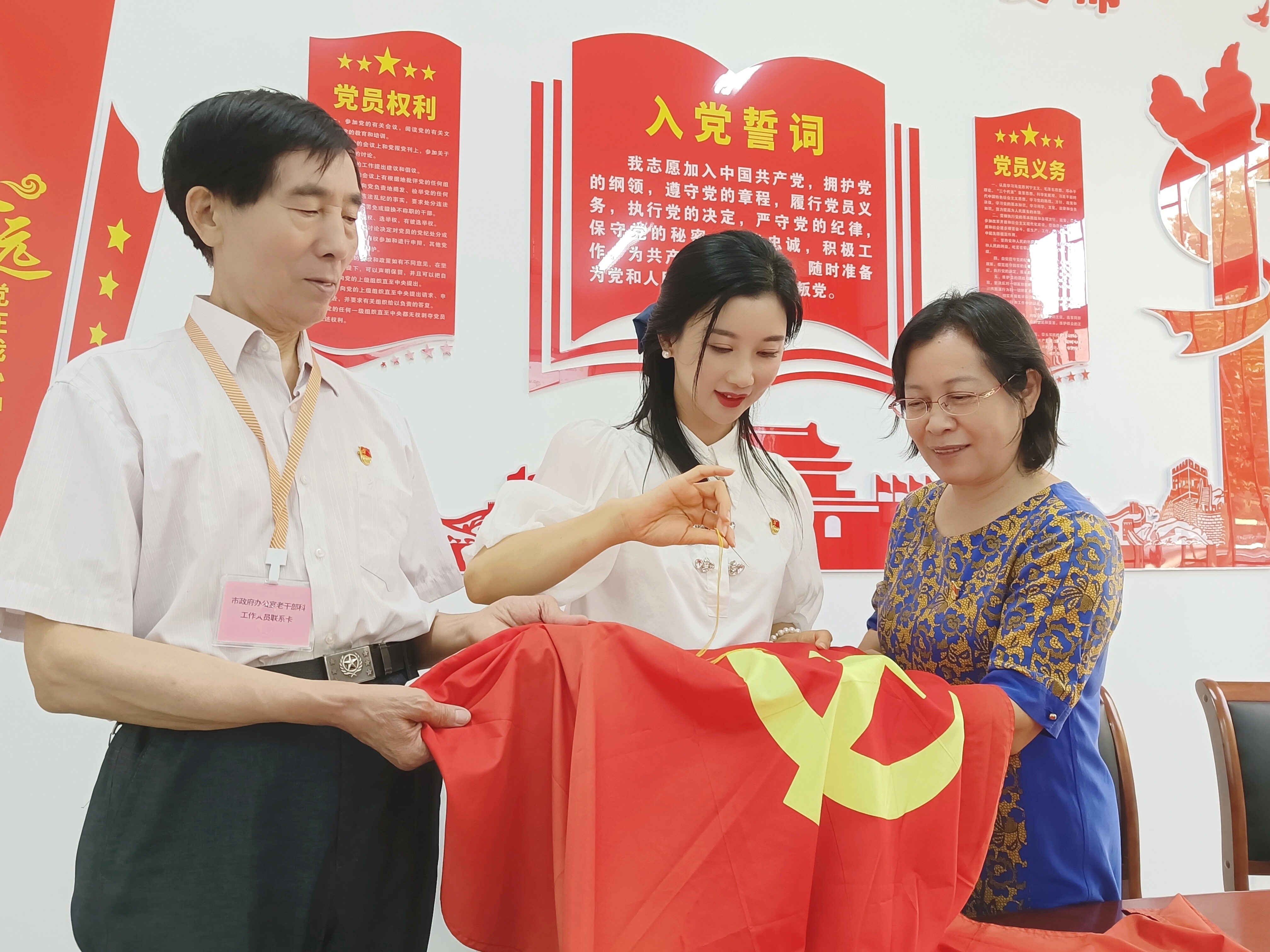 绣党旗……王汉顺图片.