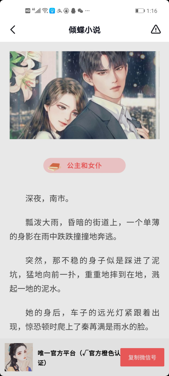 抖音现代《公主与女仆》秦苒程隽秦明薇现代短篇小说