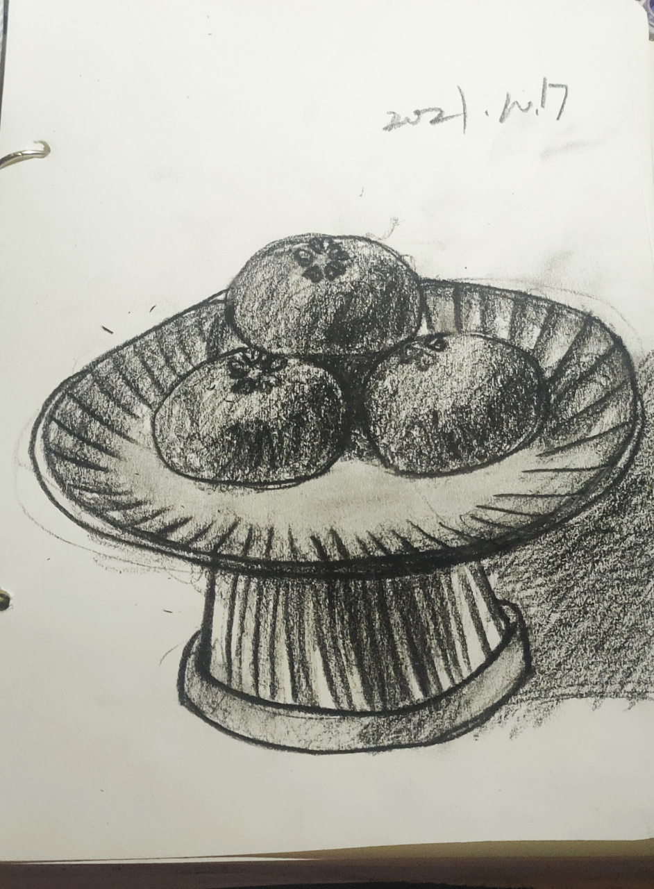 速写包子 简单速写,用来发泄一下自己对今天的种种不满#静物速写