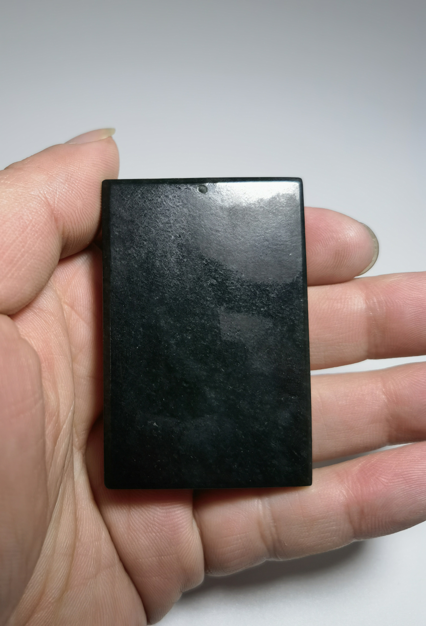 清代·和田墨玉【麒麟送福 玉佩】