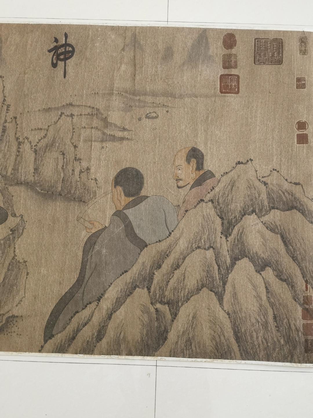 汉代老字画大长卷罗汉图 曹不兴人物画 古画一幅 纯手绘包手画 家里旧