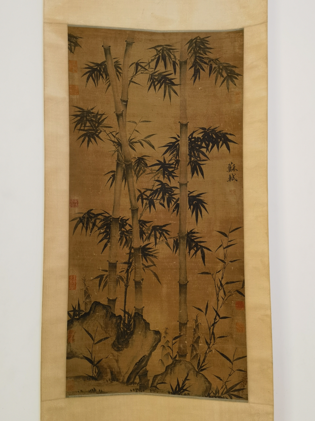 墨竹画 苏轼竹子画 苏轼竹石画 苏东坡竹子画 苏东北画竹 宋代老字画