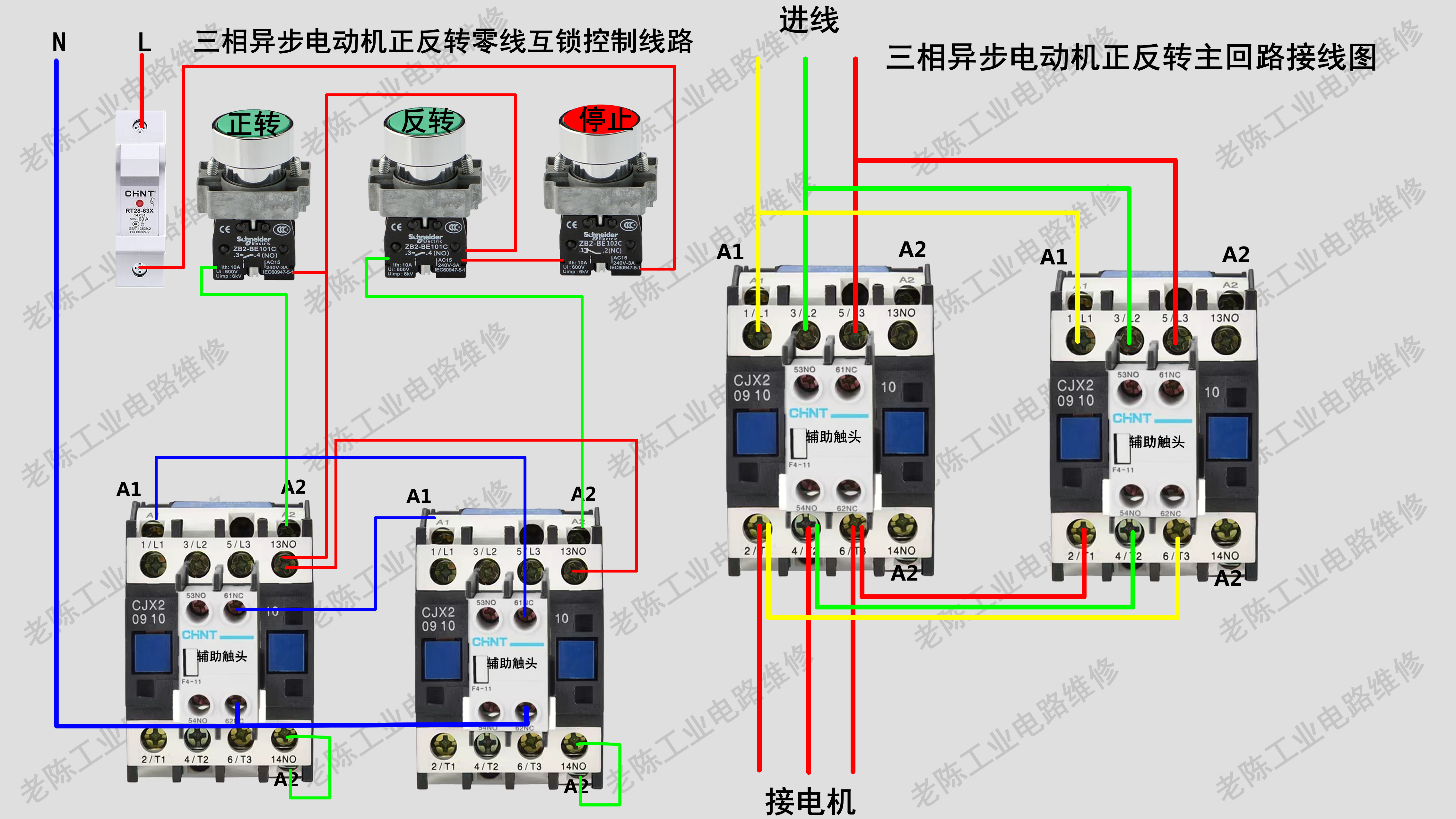 三相异步电动机正反转控制电路