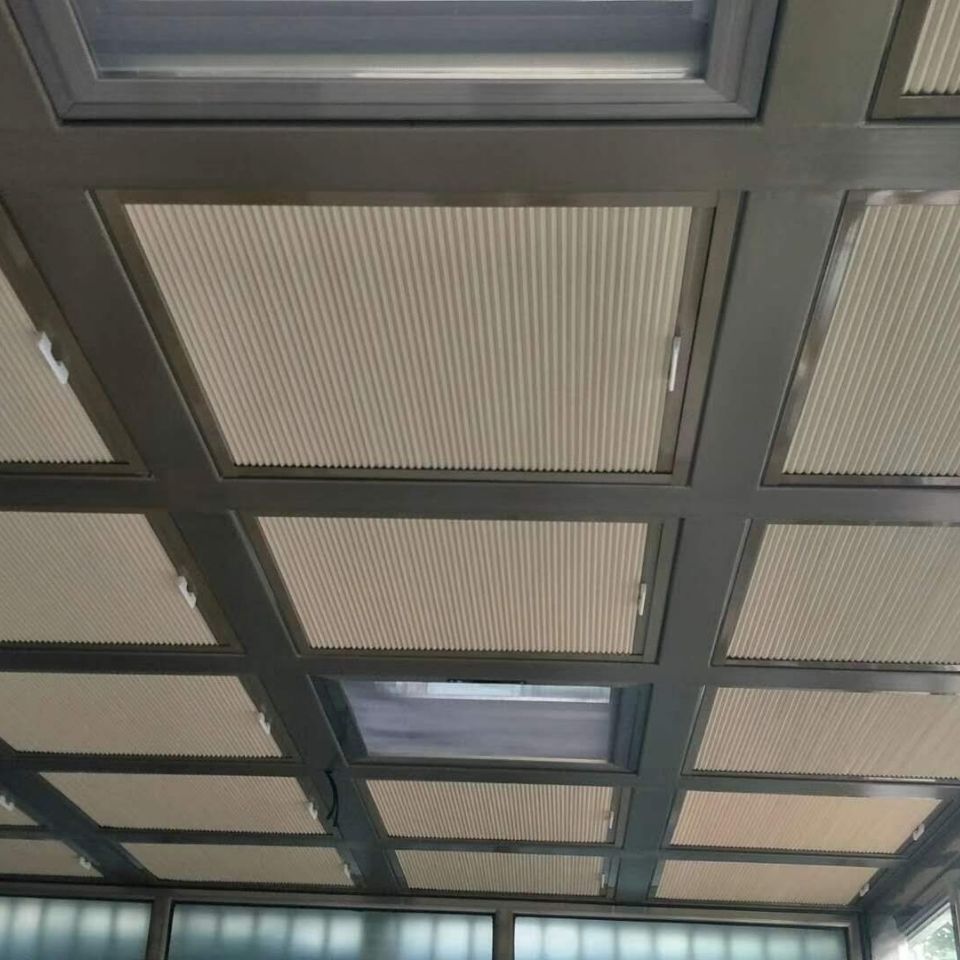 玻璃顶遮阳帘天棚帘玻璃顶隔热窗帘蜂巢帘