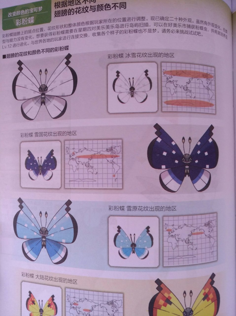 宝可梦资料集[大笑]碧粉蝶篇,看看你生活的地方是哪种碧粉蝶吧(我是