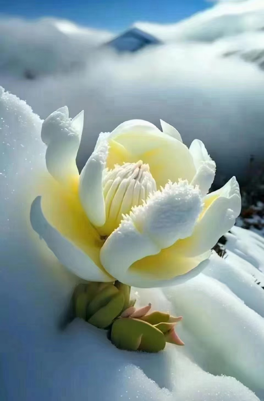 向云端78  天山雪莲的花语:纯白的爱,坚韧,纯洁,给人们带来希望