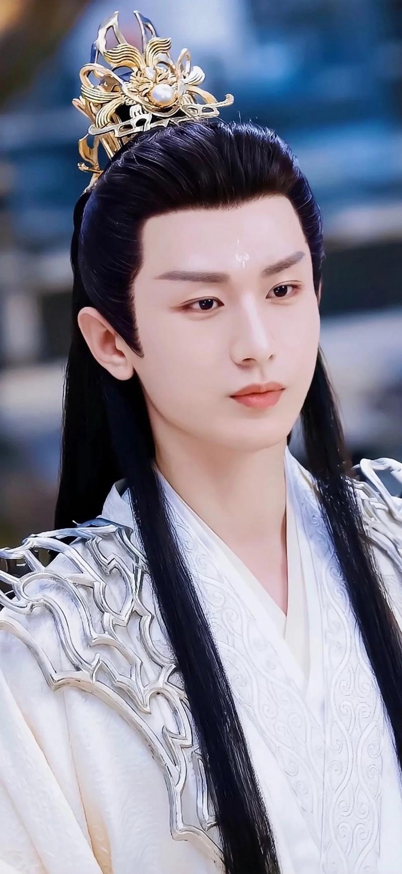 成毅,翩翩公子,温润如玉,一袭白衣胜雪,冠上金冠,气质非凡.
