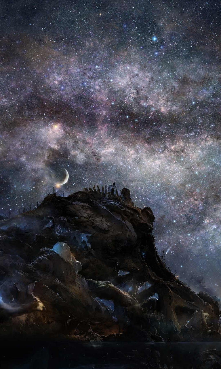 星空遥望似梦境, 寂静之中心在歌唱.