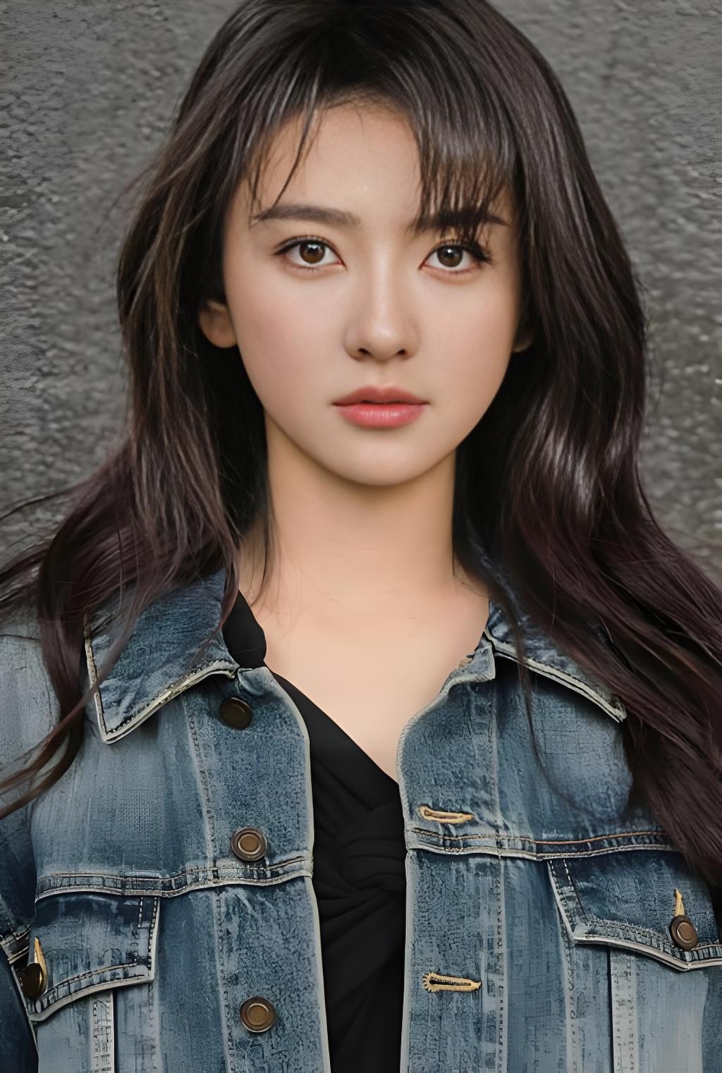 梁洁属于浓颜系美人,五官明艳大气,眼睛尤其好看,又