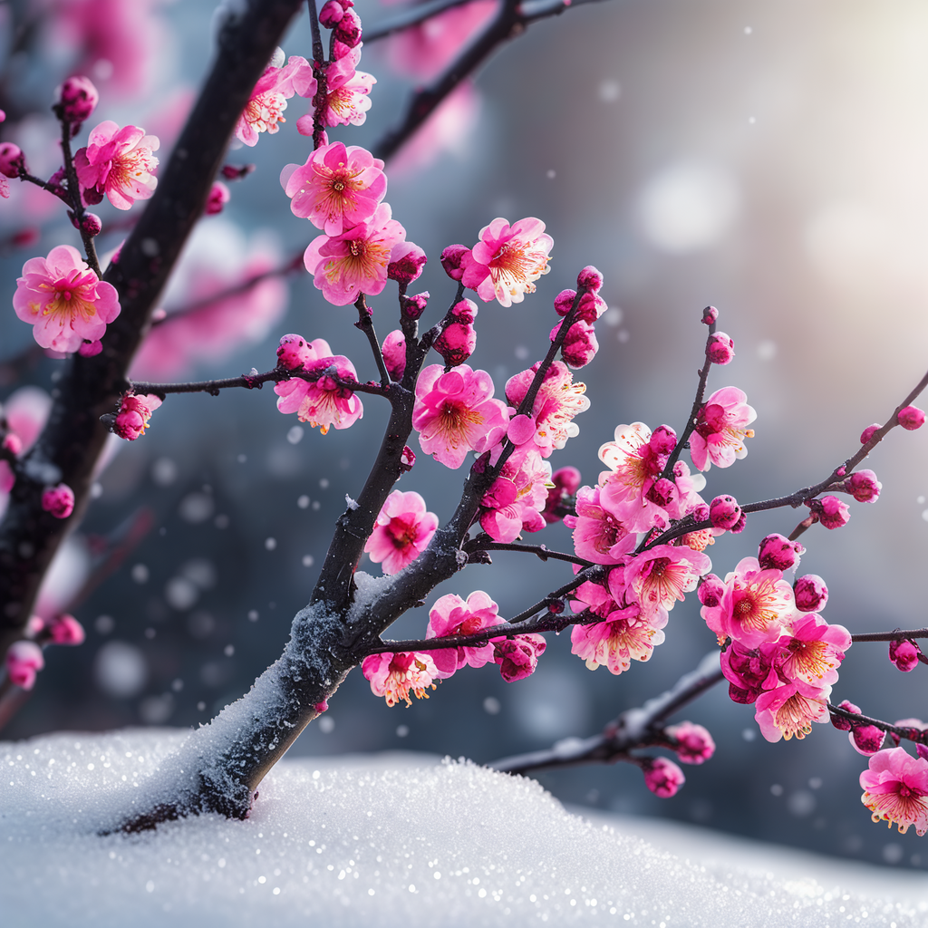 梅花冬天的样子图片